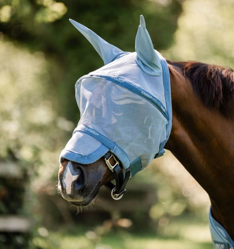 Horseware Rambo Fluemaske, Blue& Silver